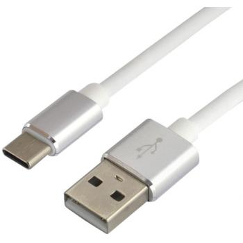 Cable USB Tipo C de Silicona 1m, Carga Rápida hasta 3A, Color Blanco - Modelo CBS-1CW
