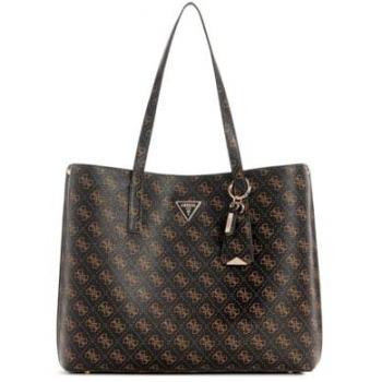 Guess Meridian Women's Brown Polyethylene Shoulder Bag with Contrast Details