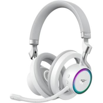 Auriculares Gaming Havit Fuxi-H8 Inalámbricos y Con Cable Bluetooth USB Tipo C RGB Blanco