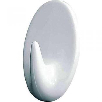 Gancho Adhesivo Ovalado Blanco Hasi - 30 Piezas