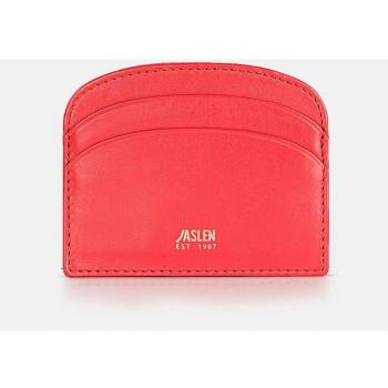 Jaslen - Tarjetero de mujer Georgia de piel con llavero en color rojo