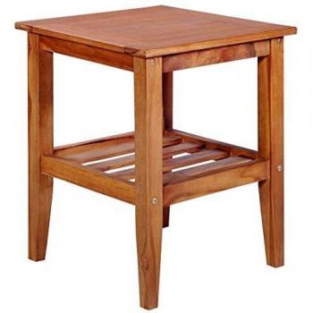 vidaXL Madera de Teca Maciza Mesa de Centro 40x40x50cm Mobiliario Decorativo