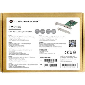 Conceptronic 2 Puertos USB 3.2 Gen 2 Type-C PCIE