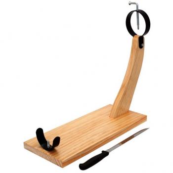Inalsa Jamonero Curvado con Cuchillo, Madera, Marrón, 40x17x40 cm