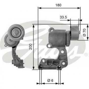 Polea tensora GATES T38410 para correa de distribución y polea de deflexión/guía para correa poli V DriveAlign