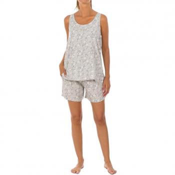 Pijama de tirantes gris estampado