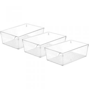 Organizadores Transparentes para Refrigerador - Set de 3 (20 x 32,5 x 10 cm)