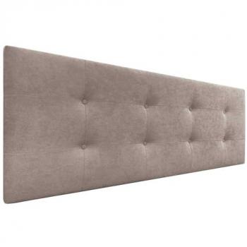Cabecero Acolchado Capitone de Tela Acualine y Polipiel, Grosor 8cm, 150x60cm, Color Tierra
