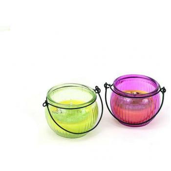 Vela de citronela perfumada en candelabro 7X7,60cm - 3% citronela - Modelos surtidos (Juinsa)