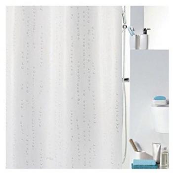 Cortina de Ducha Poliéster Wet 180x200cm Blanca Efecto Perla Antimoho