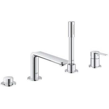 Grohe Lineare New 4-Hole Single-Lever Bath Combination with or without Frame in Chrome (19577001)