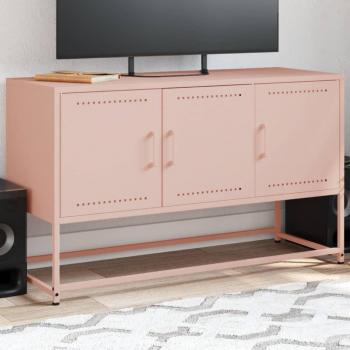 Mueble para TV de acero rosa 100,5x39x60,5 cm Rosa