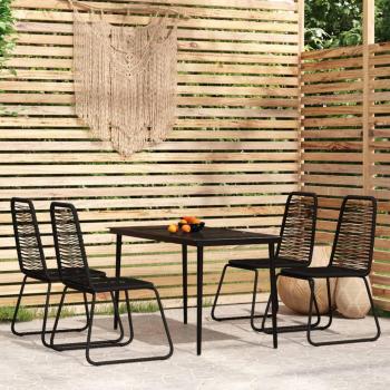 5 Piece Black Garden Dining Set