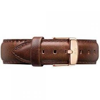 Pulsera de cuero marrón Classic Bristol para hombre con hebilla en oro rosa 20mm Daniel Wellington