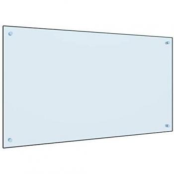 White Tempered Glass Kitchen Backsplash 100x60 cm