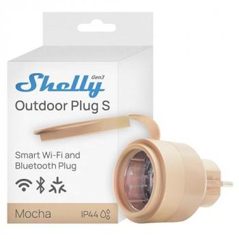 Enchufe Inteligente Shelly Outdoor Plug S Gen3 WiFi y Bluetooth, IP44, 12A (2500W), Monitorización de Energía, Compatible con Matter