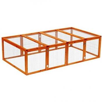 Jaula Plegable para Conejos Interior/Exterior con 2 Puertas Superiores 181x100x48 cm Madera Maciza de Pino