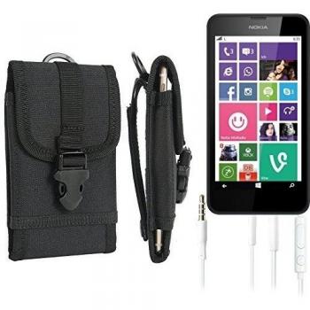 bolsa del cinturón / funda para Nokia Lumia 635, negro + Auriculares | caja del teléfono cubierta protectora bolso - K-S-Trade