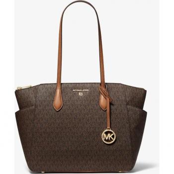 Michael Kors Marilyn Medium Logo Tote Bag - Brown, One Size