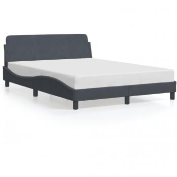 vidaXL Velvet Bed Frame without Mattress - Dark Grey, Double Size (53.9x74.8)