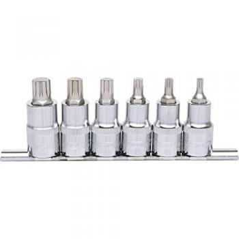 Juego de llaves de vaso KS TOOLS 918.1349 1/2' con punta para tornillos multilaterales (XZN) CHROMEplus, 6 piezas M5-M14