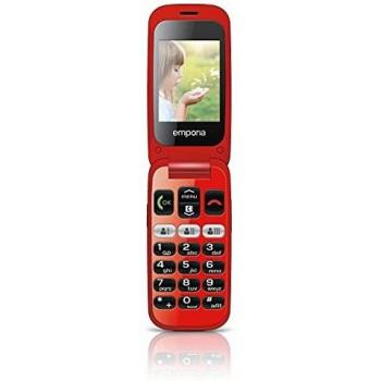 Emporia One Teléfono para Ancianos 2G, Pantalla 2.4, Táctil, Teclas Grandes, Botón SOS, Color Negro/Rojo