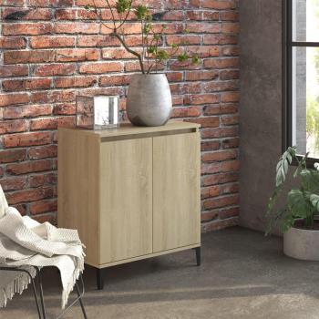 Aparador de madera contrachapada 60x35x70 cm color roble Sonoma, mueble de almacenaje para salón, buffet, armario auxiliar y armario de almacenamiento