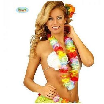 Collar Hawaiano de Tela Multicolor 6,5 cm