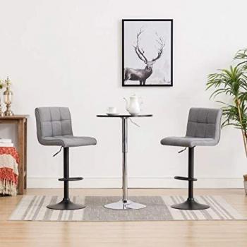 Tabourets de bar 2 pcs Gris clair Tissu