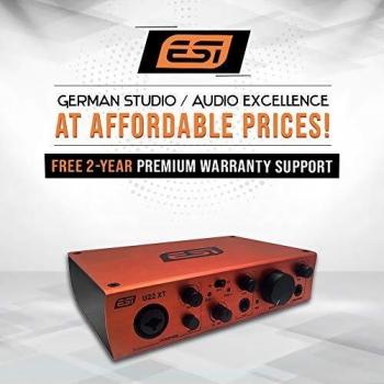 ESI U22 XT 2.0 USB Audio Interface - Professional 24-bit Sound Quality
