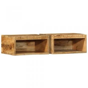 Mueble de Pared para TV 2 uds Madera Maciza de Mango Rugosa
