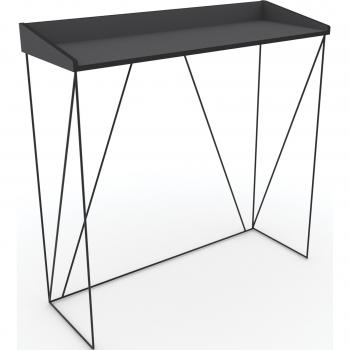 Recibidor Industrial Walter 75x100x35 cm - Consola de Metal Laqueado Gris y Negro