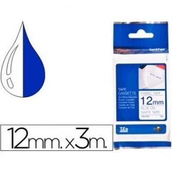 Brother Fabric Labelling Tape - 12mm, Blue/White - Cintas para impresoras de etiquetas
