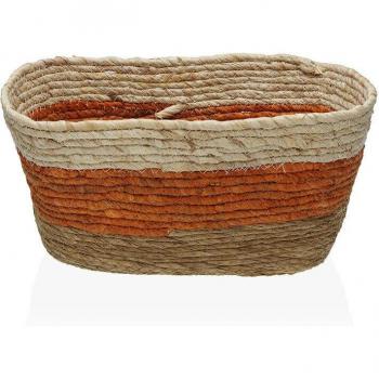 Cesta rectangular naranja de 25 x 16 x 35 cm