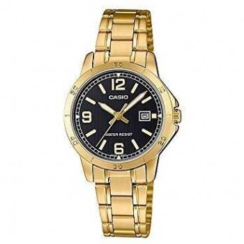 Casio Women's Waterproof Gold Stainless Steel Watch with Green IP Band (35mm)