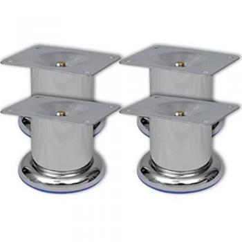 vidaXL 4X Patas para Sofá Redondas 60 mm Hierro Cromado Soportes Pie Sillón