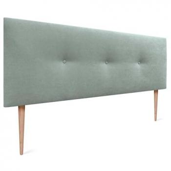 Cabecero de Tela Aqualine Liso con Botones y Patas, 135x105cm, Verde Agua, Acolchado para Camas 120/135/140 - Lujo Moderno