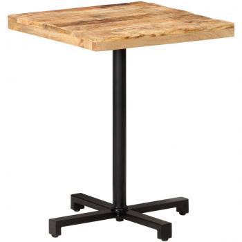 Mesa de bistró cuadrada de madera de mango rugosa 60x60x75 cm marrón