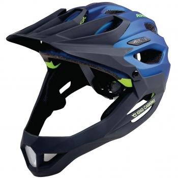 ALPINA King Cara Pax fullface Casco, Primavera/Verano, Unisex, Color Darkblue/Neon, tamaño 57-62 cm