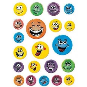 Etiquetas Mágicas HERMA 6153, Stickers de Caritas Smiley, 84x120 mm, 1 Hoja, Diseño Relieve