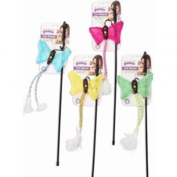 PAWISE Varita Multicolor para Gatos, Mariposa, 45 cm