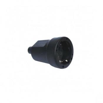 Clavija Schuko Hembra de Goma Negro 16A/250Vac