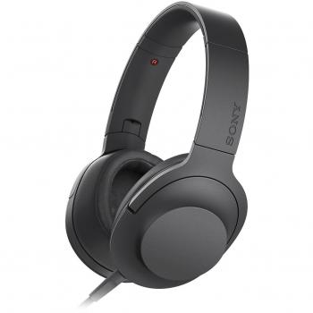 Sony MDR-100AAP h.ear on - Auriculares con sonido de alta resolución Hi-Res Audio y manos libres con control remoto, negro