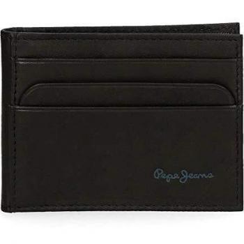 Pepe Jeans Fair Tarjetero Negro 9,5x7,5 cms Piel