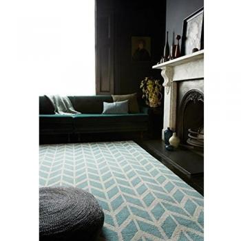 KadimaDesign Alfombra Moderna Diseñador Armel Chevron Alfombra 200x300cm Azul Azul AR05 Microfibra de poliéster
