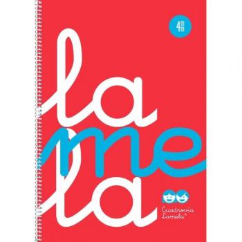 Cuaderno espiral 4mm cuarto Lamela rojo 80 hojas 90g