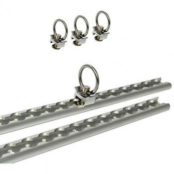 Juego de rieles de sujeción ProPlus 2x60 cm, 6 piezas con 4 accesorios con ojete - Rieles tipo Airlines