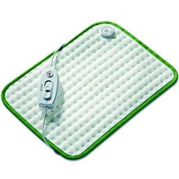 Beurer Basic 1 Almohadilla Eléctrica Térmica, Transpirable, Tacto Suave, Calentamiento Ultrarápido, Función Apagado Automático 90 Minutos, Lavable a Máquina, 3 Niveles de Potencia, Display Iluminado, Dimensiones 40 x 33 cm, Color Blanco y Potencia d