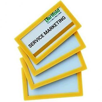 Tarifold 945915 - Pack de 4 marcos identificadores, 80 x 45 mm, color amarillo