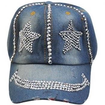 Gorra de béisbol en jean, robusto, fashion con strass